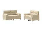 Ensemble de canapés 2 pièces avec coussins crème tissu ETXQ01182