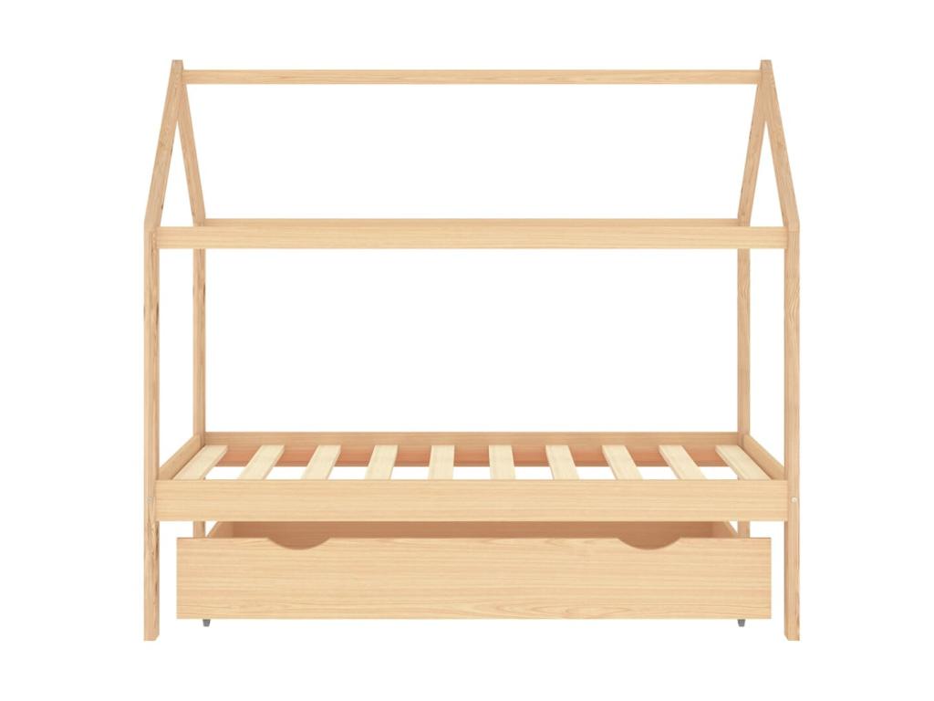 Lit enfant cabane avec un tiroir Pin massif 80x160 GNHZ57393
