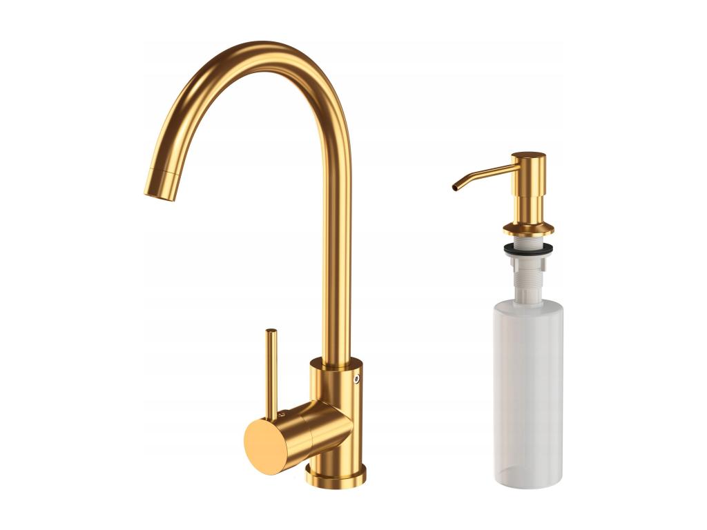 MÉLANGEUR DISTRIBUTEUR POUR ÉVIER/LAVE-VAISSELLE EN OR FTWR83844