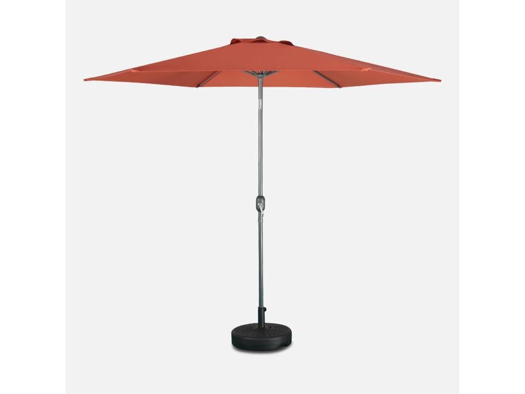 Parasol droit rond 300cm - Chezlova - mât central en aluminium orientable et Chezlova d'ouverture ETIN06284
