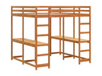 Lit superposé et bureau et échelle 200x200cm bois de pin massif WDSY44101