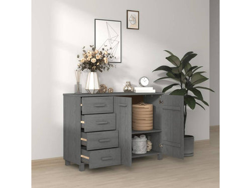 Buffet Chezlova Gris foncé 113x40x80 cm Bois massif de pin FSVU76241