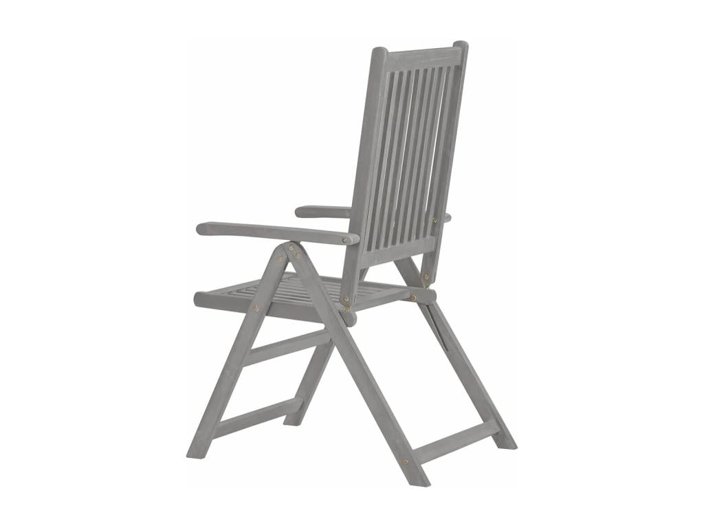 Chaises inclinables de jardin 3 pièces Gris Bois solide d'Artigeo LFXO60619