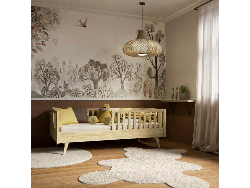 Lit enfant Montessori 90x190 cm bois massif bois Chezlova CWBA78797