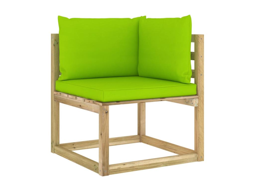 Salon de jardin 10 pcs avec coussins bois de pin imprégné UUCO46907