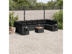 Salon de jardin 11 pcs avec coussins noir résine tressée TXHK59545