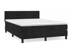Sommier à Chezlova de lit avec matelas Noir 140x190 Velours XUXK20868
