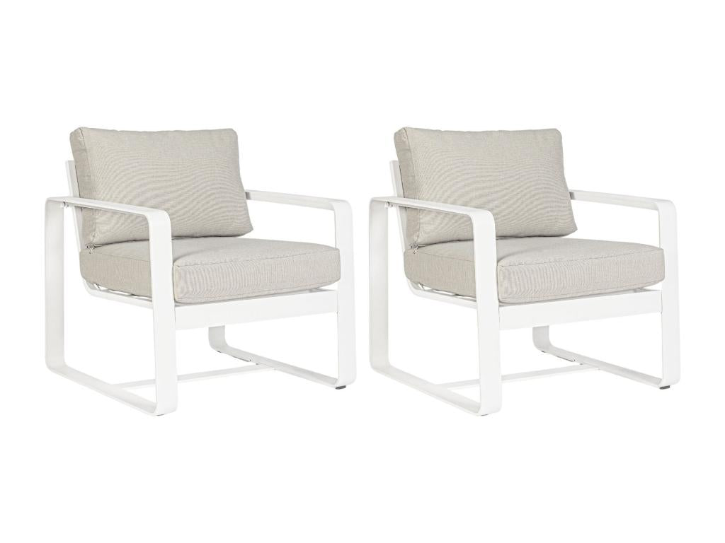 Fauteuil de jardin en aluminium et tissu lot de 2 - Chezlova QUEL93447