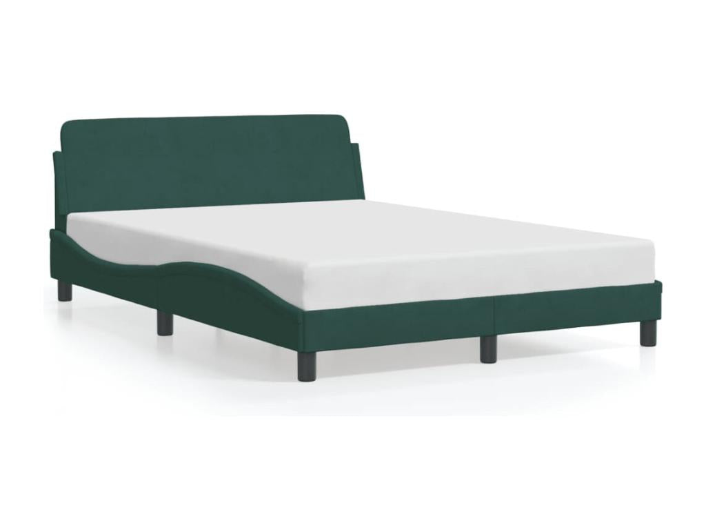Cadre de lit sans matelas vert foncé 140x200 cm velours LZBP02810
