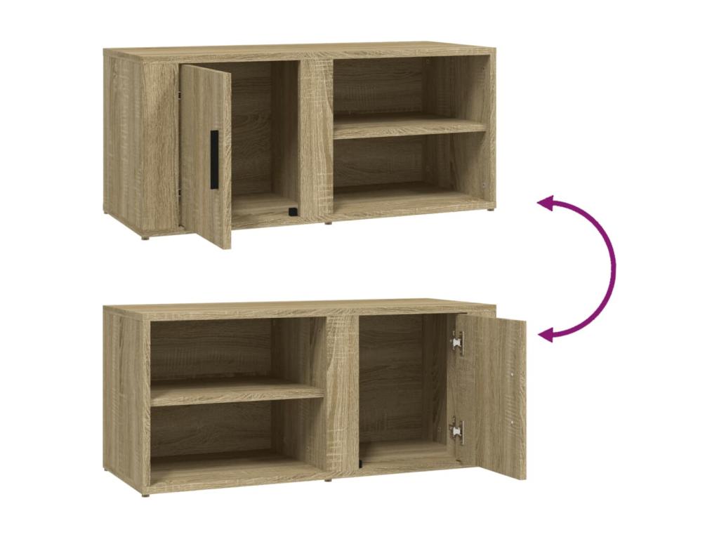 Meubles TV 2 pcs Chêne Chezlova 80x31,5x36 cm Bois d'ingénierie DIQW51462