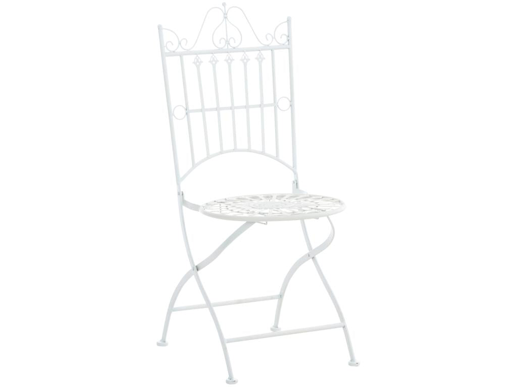 Lot de 2 Chaises de jardin - Métal / Métal - Blanc - Chezlova ERQU02983