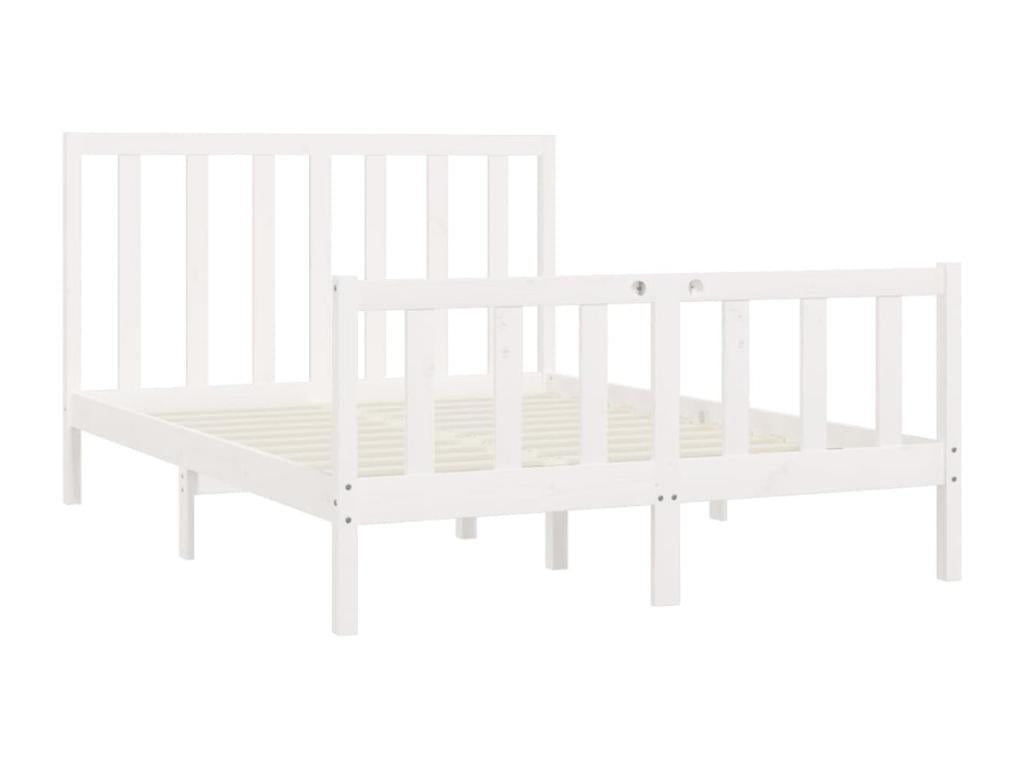 Cadre de lit Blanc Bois massif 140x200 cm ENEL89092