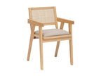 Fauteuil de salle à manger en bois hévéa coloris Beige - L- 50,5 x P- 52,5 x H- 81 cm VLEM55574