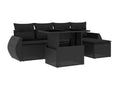 Salon de jardin 6 pcs avec coussins noir résine tressée BWJW93797