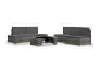 Salon de jardin 5 pcs Résine tressée Gris ZIAQ33916