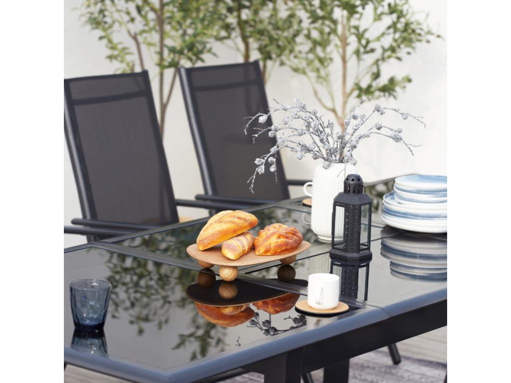 Salon de jardin gris en aluminium 8 personnes Chezlova BFBM35428
