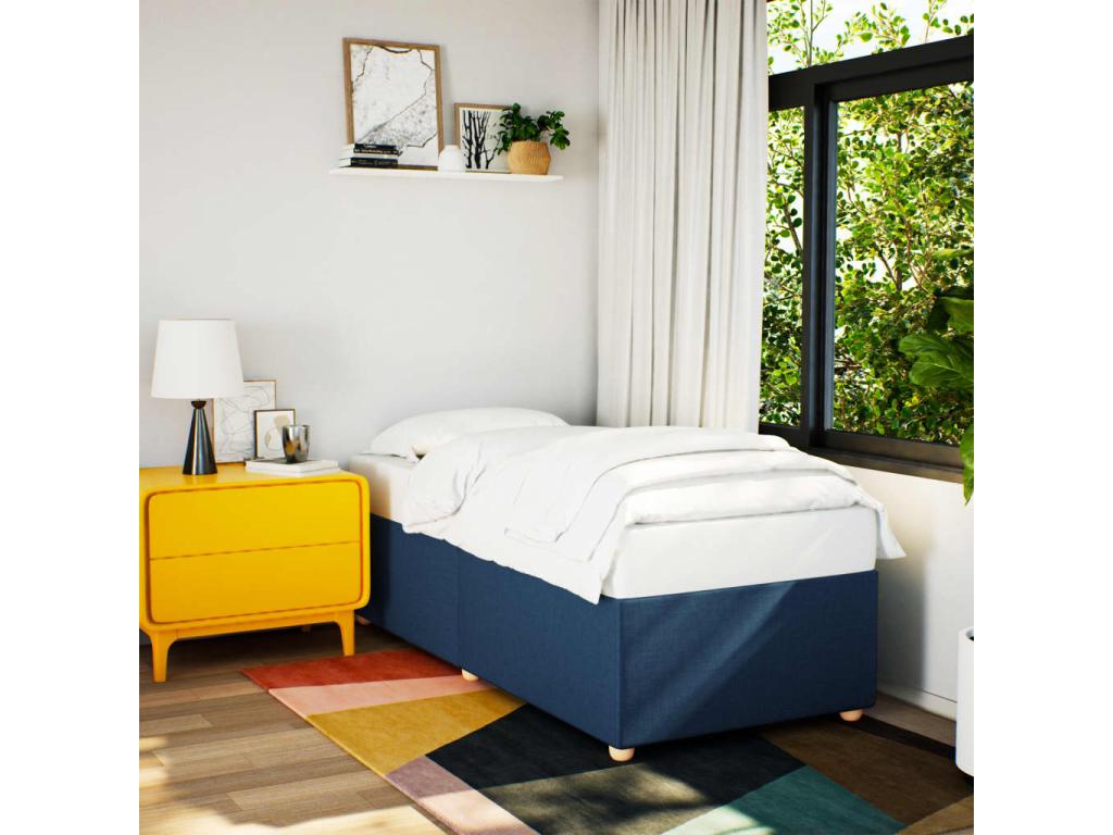 Cadre de lit sans matelas bleu 90x190 cm tissu UJUF44606