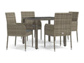 Ensemble de salle à manger de jardin 5 pièces avec coussins Gris TLVA98514
