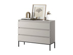 Commode à trois tiroirs - 100 cm - beige avec pieds noirs - Artigeo TBNX92919