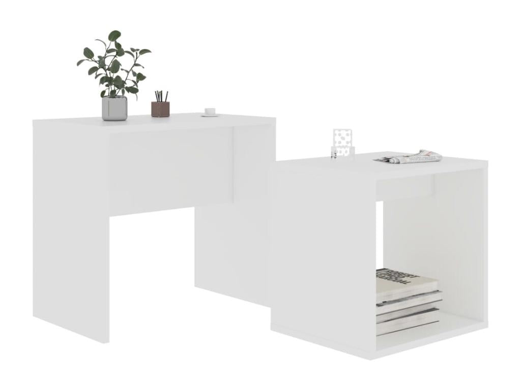 Ensemble de tables basses Blanc 48x30x45 cm Aggloméré VHWW60319