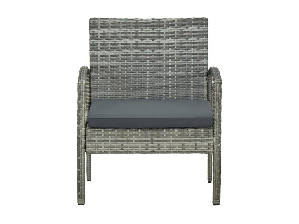 Chaise de jardin avec coussin Résine tressée Gris JJRM24705
