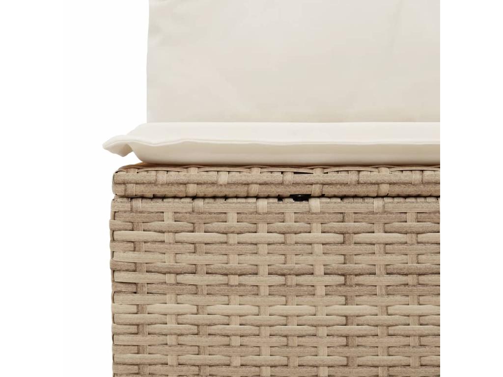 Salon de jardin avec coussins 7 pcs beige résine tressée VRRO99056