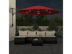 Parasol mural avec LED rouge vif 290 cm ELGD65039