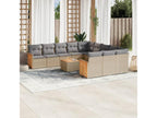 Salon de jardin avec coussins 13 pcs beige résine tressée HHHB54498