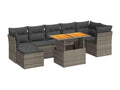 Salon de jardin 8 pièces avec coussins gris résine tressée JNXV45407