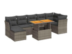 Salon de jardin 8 pièces avec coussins gris résine tressée JNXV45407