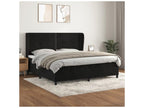 Sommier à Chezlova de lit et matelas Noir 200x200 Velours MECU18392