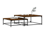 Tables basses gigognes 2 pcs chêne fumé bois d'ingénierie LHWO66975