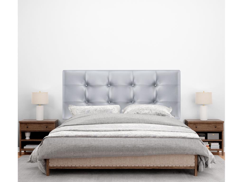 Chezlova Tête de Lit en Similicuir Capitonnée 150x60cm Lit 150 - Argent TWRD81858
