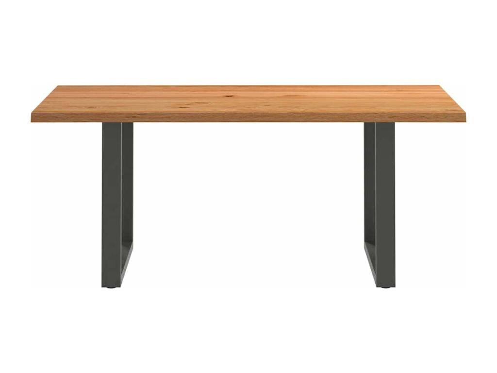 Table à manger marron clair bois de chêne massif rectangulaire CMDU39848