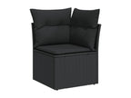 Salon de jardin 5 pcs avec coussins noir résine tressée DSOJ61238