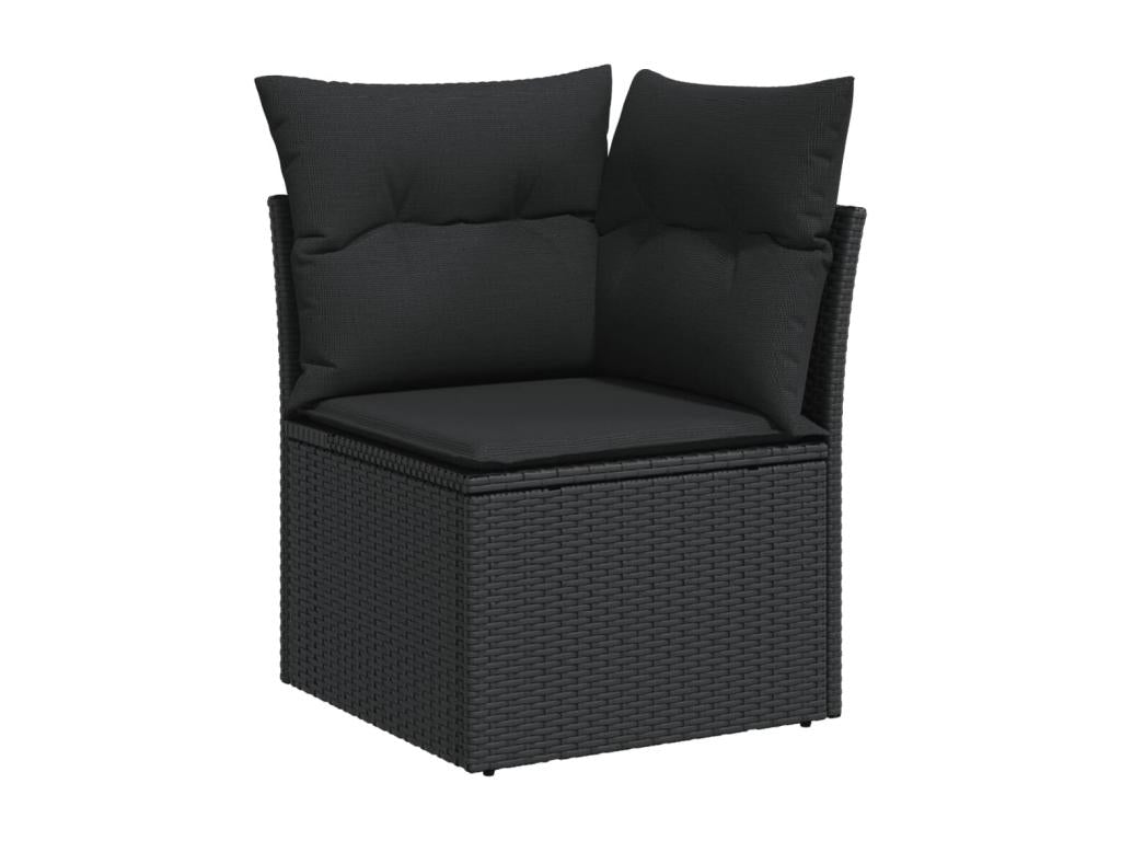 Salon de jardin 5 pcs avec coussins noir résine tressée DSOJ61238