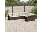 Salon de jardin avec coussins 9 pcs marron résine tressée AUYP59295