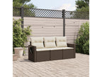 Salon de jardin avec coussins 3 pcs marron résine tressée MZWI64756