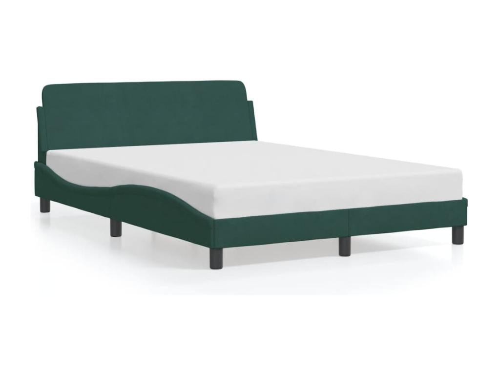 Cadre de lit sans matelas vert foncé 140x200 cm velours LZBP02810