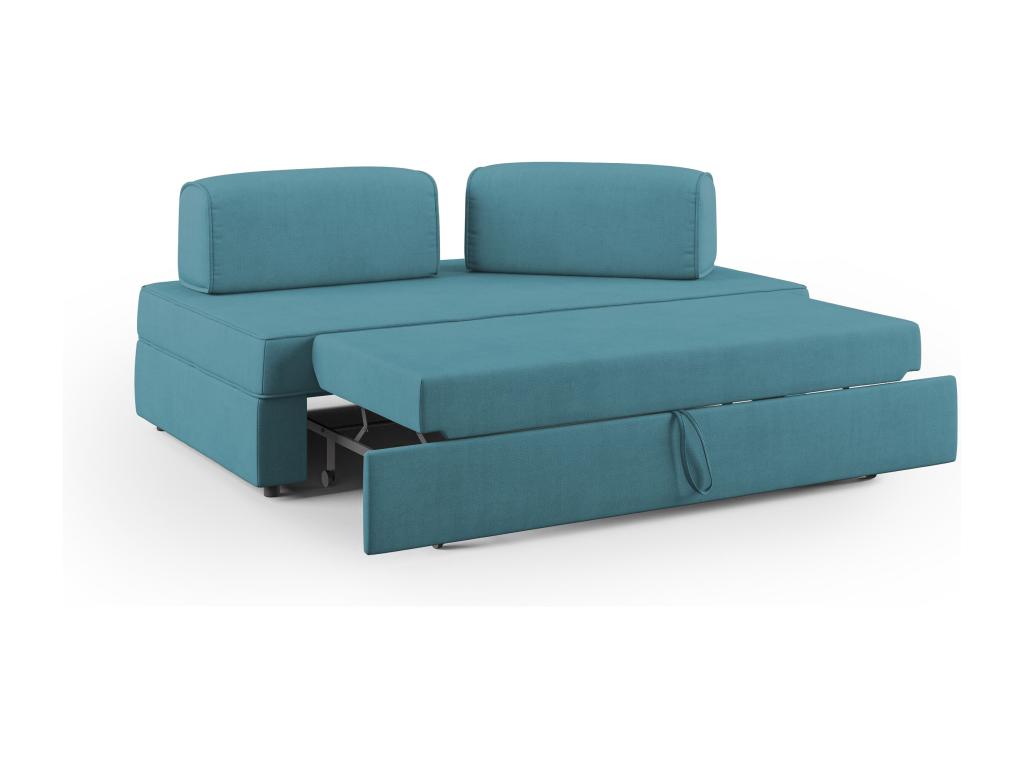 Liberty Canapé avec pouf extractible et dossier amovible en tissu imperméable T02 200 cm bleu ciel GRKI36809