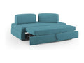 Liberty Canapé avec pouf extractible et dossier amovible en tissu imperméable T02 200 cm bleu ciel GRKI36809