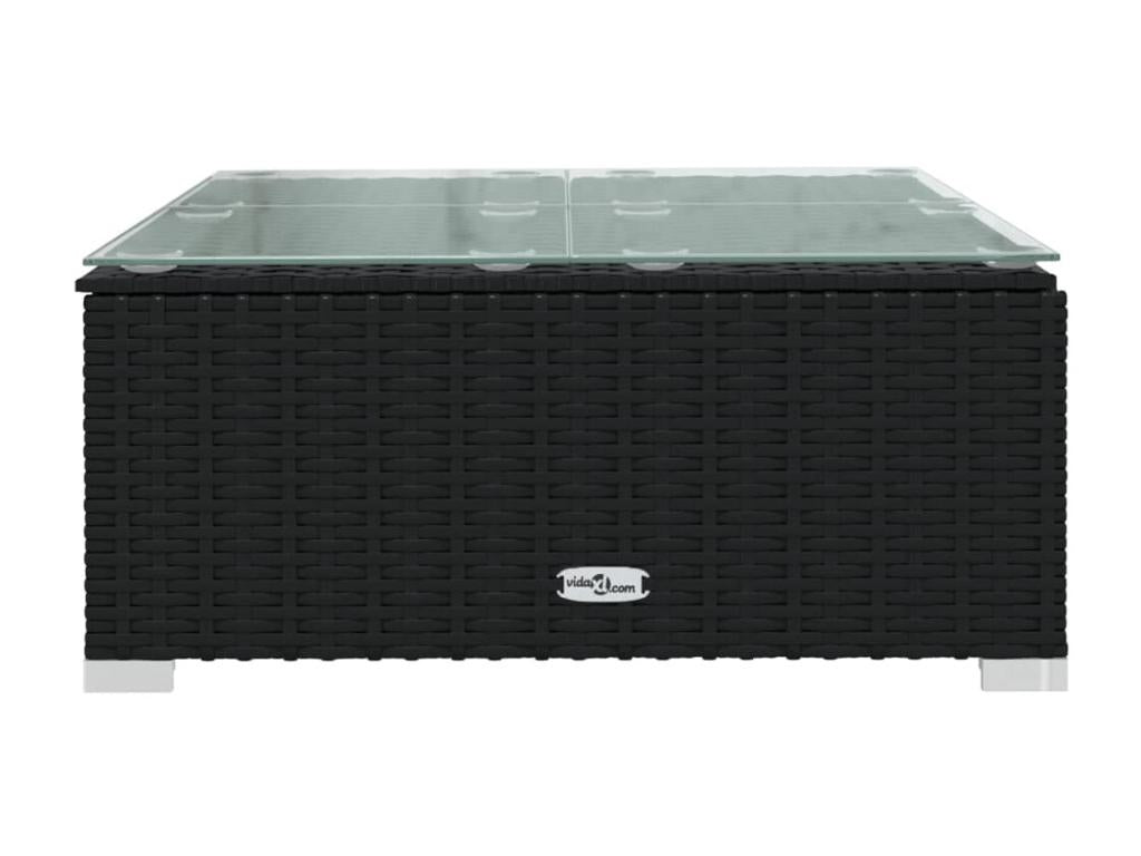 Salon de jardin 9 pcs avec coussins Résine tressée Noir 6 FVII69542