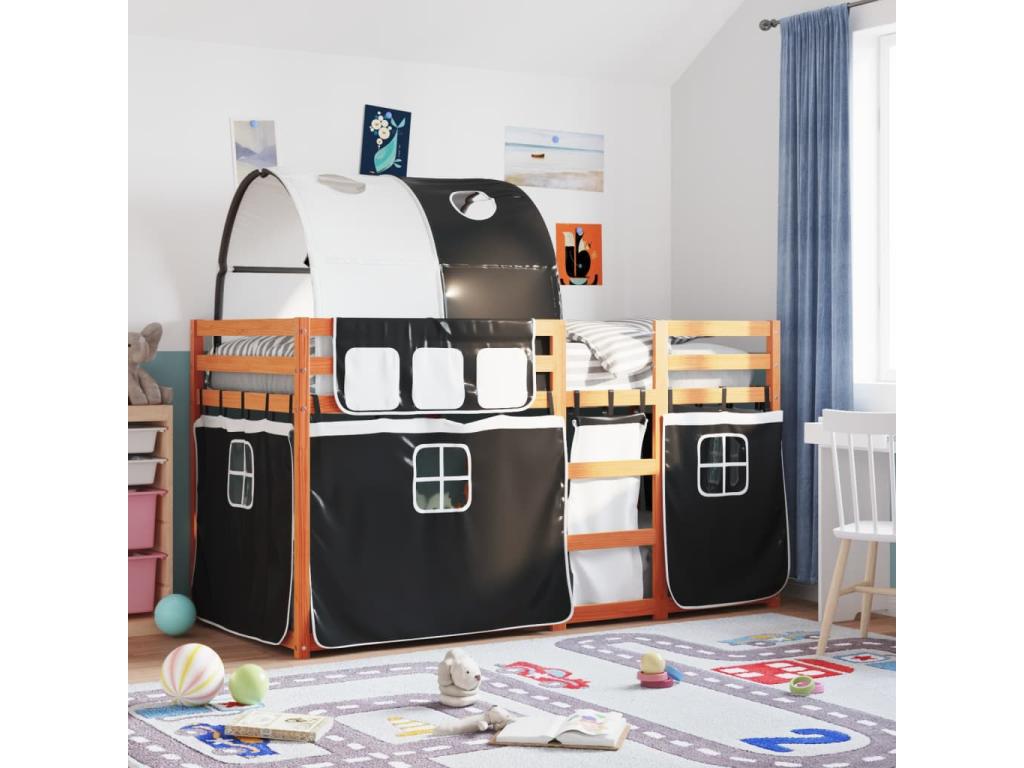 Lit superposé sans matelas 90x200 cm bois de pin massif SWZJ98169