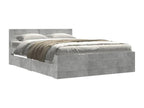 Cadre de lit et tête de lit sans matelas gris béton 140x200 cm IVYF01969