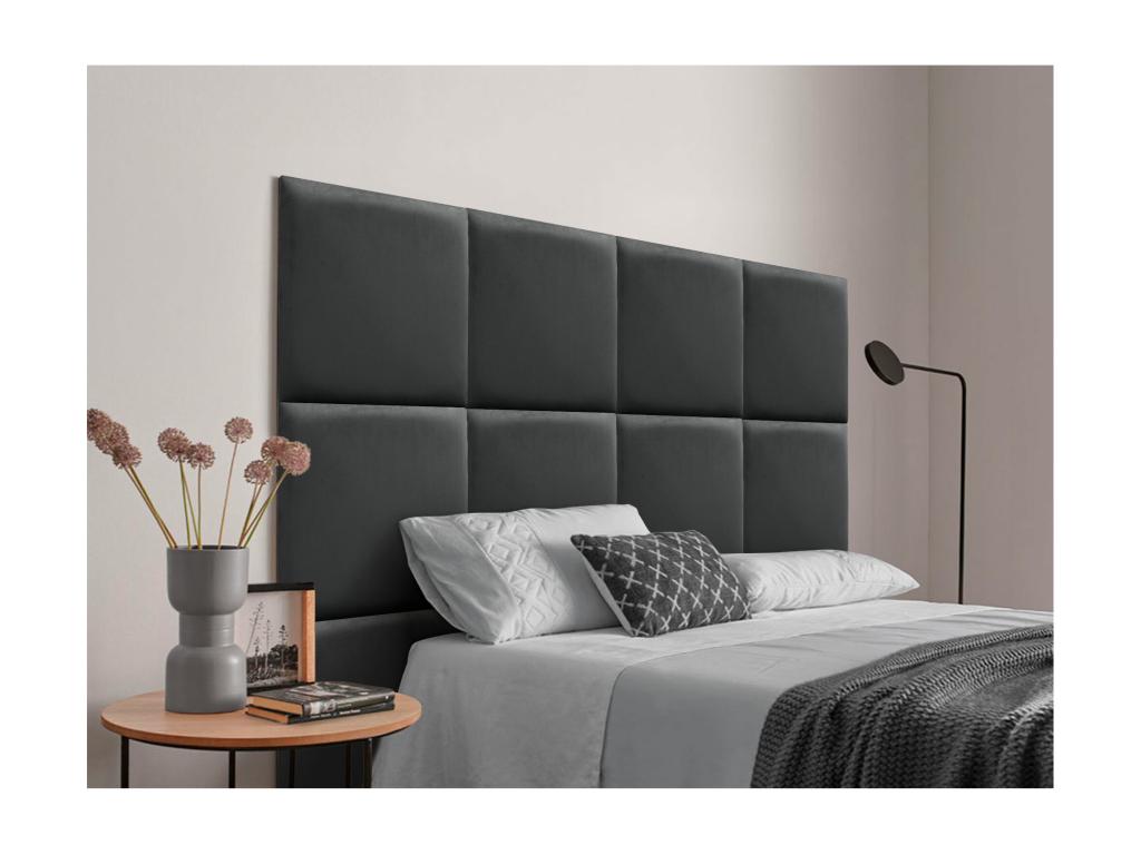 Artigeo Tête delit Tapissée en velours de qualité Artigeo inférieure composée de panneaux autocollants interchangeables pour chambre gris foncé 220 cm QIHL80888