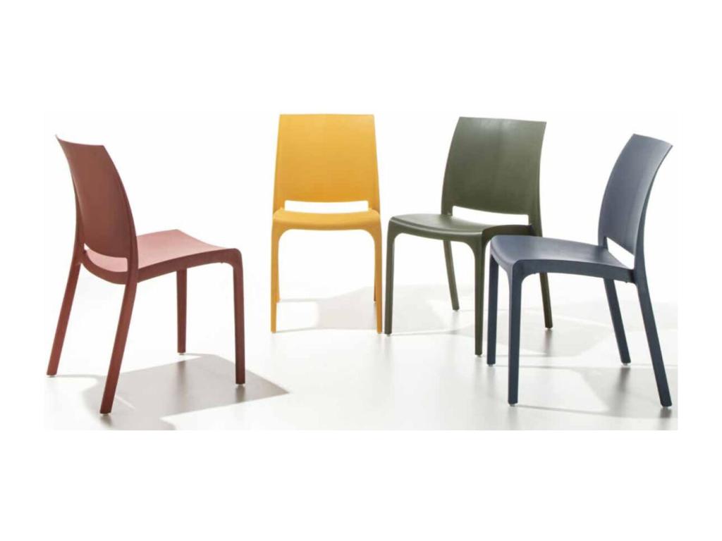 Chaise polypropylène Chezlova - Lot de 4-Couleur Bleu ardoise JCXW32651