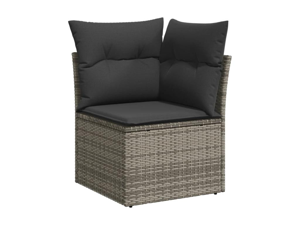 Salon de jardin 11 pcs avec coussins gris résine tressée VNUT44566