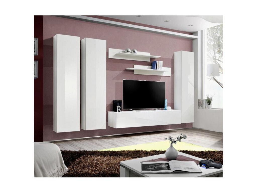 Meuble TV mural Design Fly I 310cm Blanc CRYB43981
