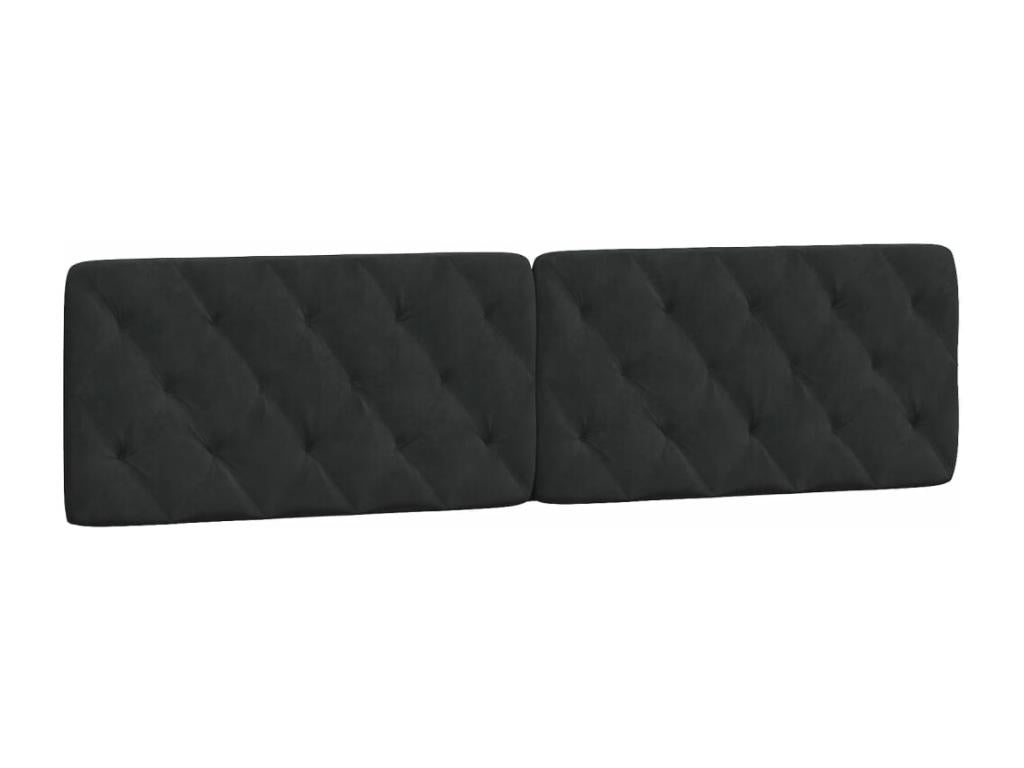 Lit avec matelas noir 200x200 cm velours MWEU87232