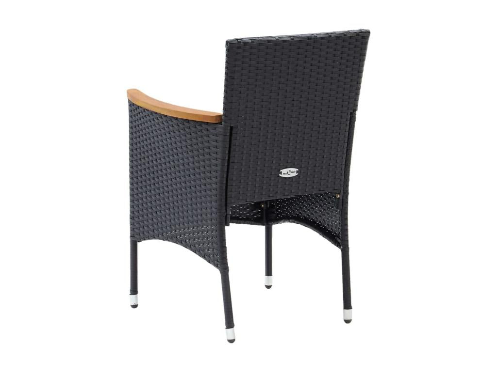 Mobilier à dîner de jardin et coussins 5 pièces Résine tressée Noir YDXG36117